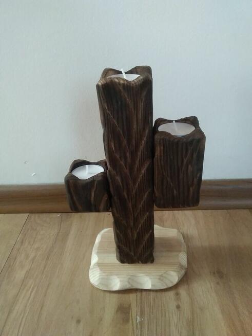 Świecznik drewniany