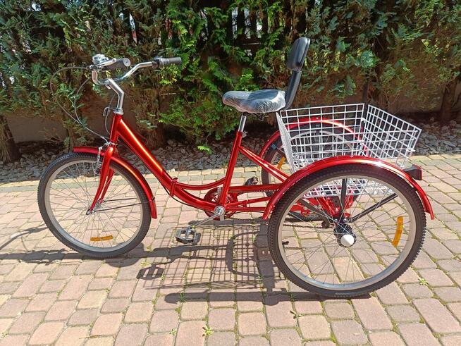 Nowy Rower trójkołowy 24 Czerwony - Darmowy kurier