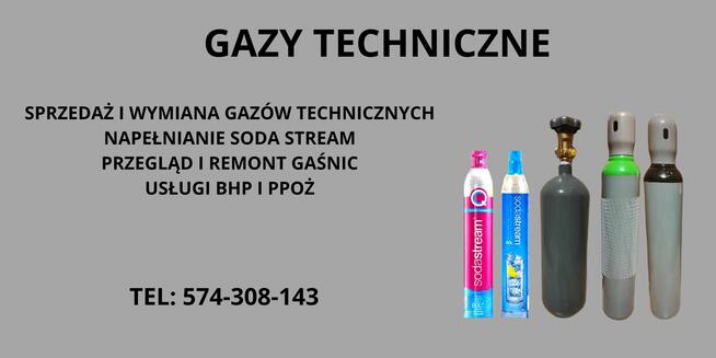 Sprzedaż butli z gazami technicznymi.
