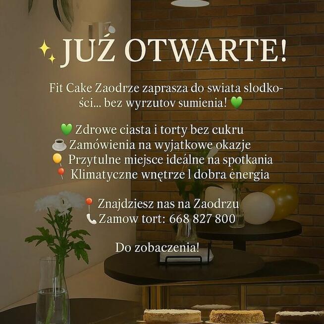 Fit Cake Opole – promocja 1+1 na kawę i herbatę do 1 czerw