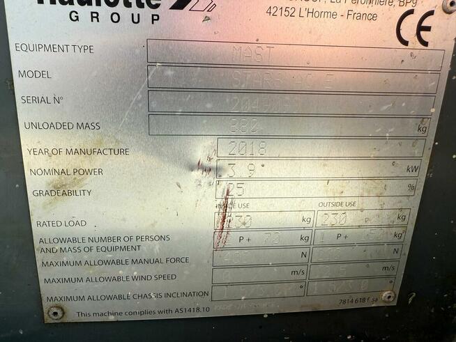 Haulotte Star 6 zwyżka podnośnik 2018r JLG Genie