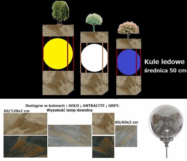 donice lampa do ogrodu i do domu 60/60x150 cm