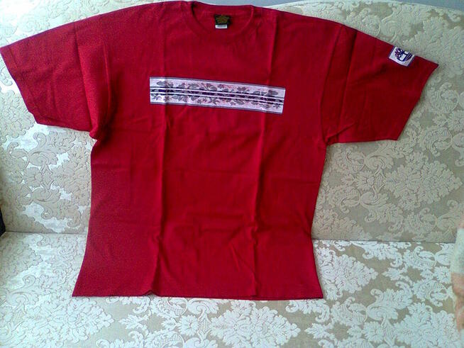 Koszulka T-SHIRT czerwona krótki rękaw Bawełna 100% USA męsk