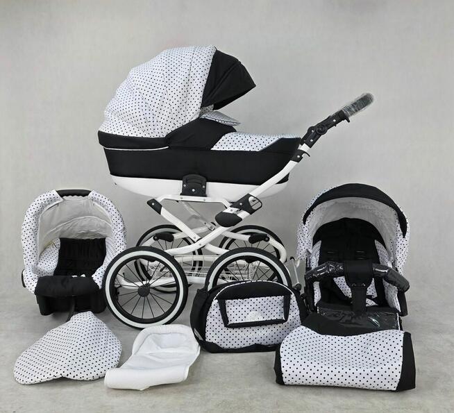 Nowy Powystawowy wózek dziecięcy Lameiro Retro 3w1 50% ceny
