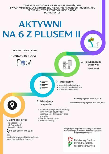 Płatny staż w ramach projektu Aktywni na 6 z plusem II