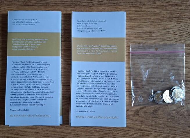 Moneta okolicznościowa 5 zł „Tykocin” z folderami PL+EN