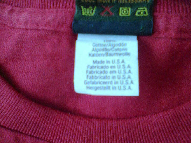 Koszulka USA T-SHIRT czerwona krótki rękaw Bawełna 100% USA