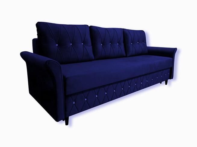 Sofa Lorenzo Glamour rozkładana kryształ Kanapa