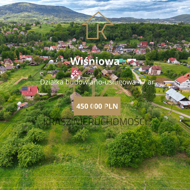 Działka budowlano inwestycyjna z domem w Wiśniowej