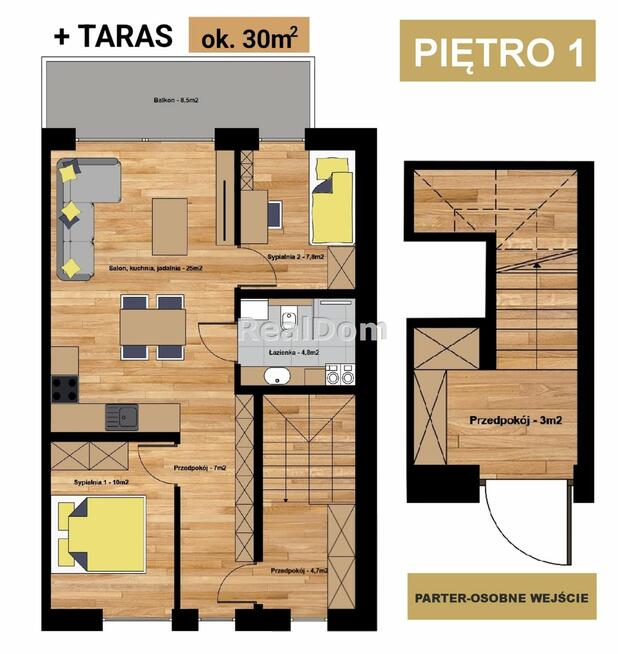 Mieszkanie Kraków Dębniki, Spacerowa