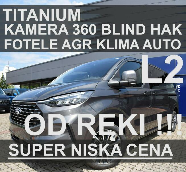 Ford Tourneo Custom Titanium 170KM L2 Kamera 360 Fotele AGR Hak Duża konsola od ręki !!!