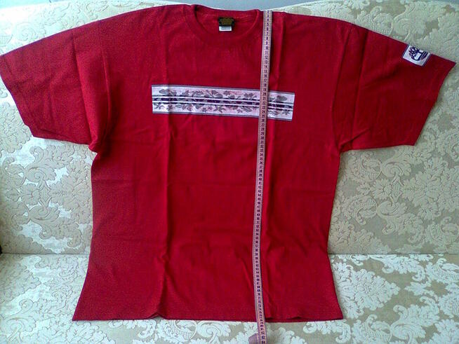 Koszulka USA T-SHIRT czerwona krótki rękaw Bawełna 100% USA