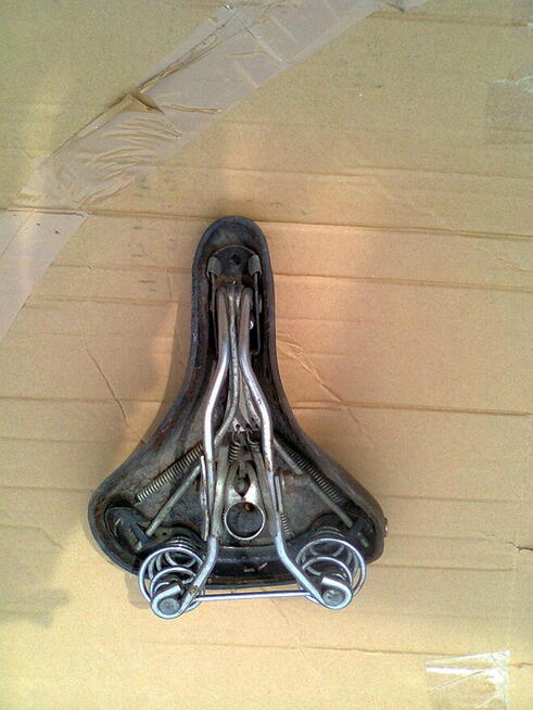 Siodełko rowerowe naturalna skóra RETRO PRL VINTAGE