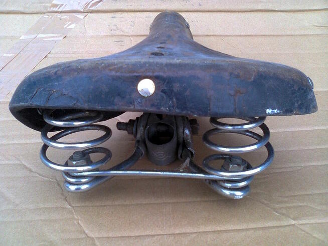 Siodełko rowerowe naturalna skóra RETRO PRL VINTAGE