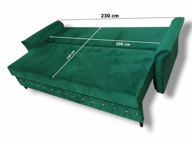 Sofa Lorenzo Glamour rozkładana kryształ Kanapa