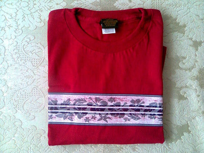 Koszulka USA T-SHIRT czerwona krótki rękaw Bawełna 100% USA