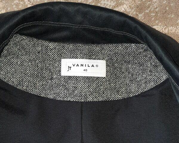 ŻAKIET-Marynarka, melanż szaro-czarny, rozmiar M, wełna