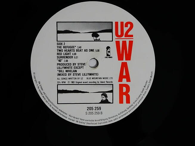 U2 - WAR Label: Island Records – 205 259-320 1983 r.