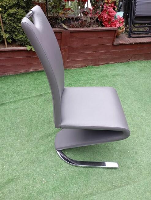 Signal Krzesło H 090 Szare Ekoskóra Chrom