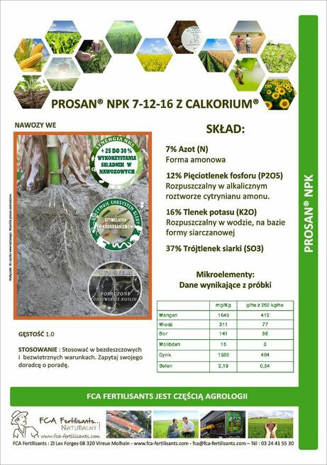 Nawóz bezchlorkowy Prosan NPK 7-12-16 z Calkorium 1 tona BB