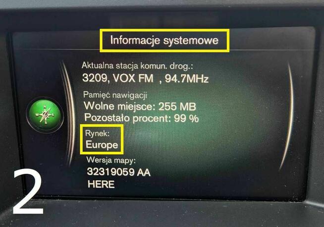 Mapa VOLVO 2025 Sensus S60 S80 V40 V60 V70 XC60 XC70 Europa