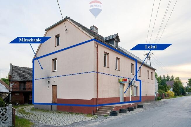 Na sprzedaż lokal usługowo - handlowy + mieszkanie