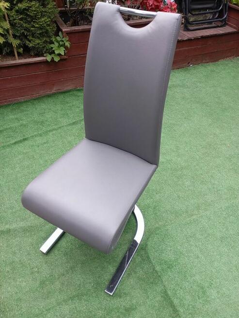 Signal Krzesło H 090 Szare Ekoskóra Chrom