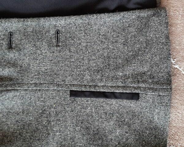 ŻAKIET-Marynarka, melanż szaro-czarny, rozmiar M, wełna