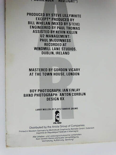 U2 - WAR Label: Island Records – 205 259-320 1983 r.