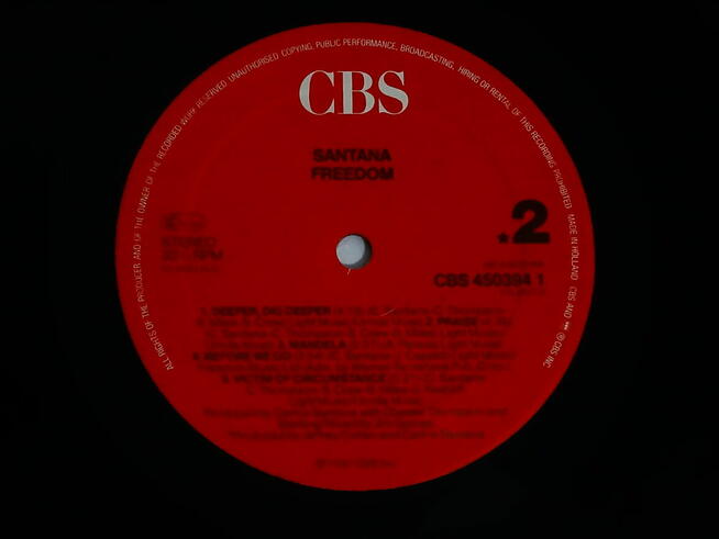 Santana – Freedom CBS 450394 1 - 1987 r.