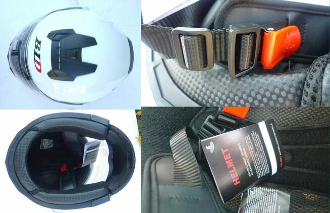 Kask motocyklowy BLD szczękowy rozmiar XL biały połysk blend