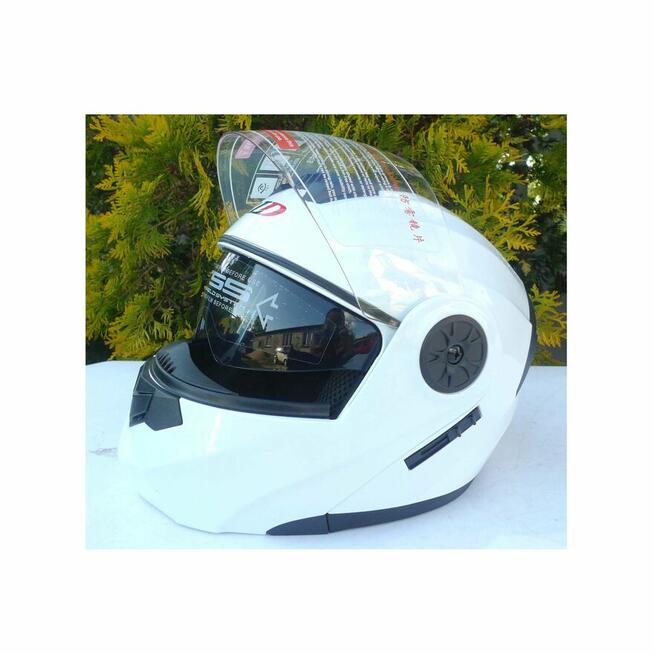 Kask motocyklowy BLD szczękowy rozmiar XL biały połysk blend
