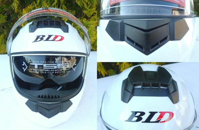 Kask motocyklowy BLD szczękowy rozmiar XL biały połysk blend