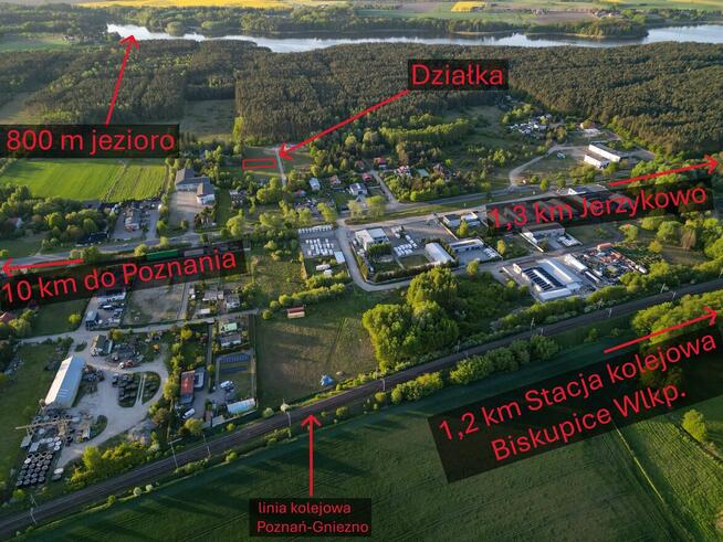 Działka budowlana 10km od POZNAŃ 60m od lasu BUGAJ