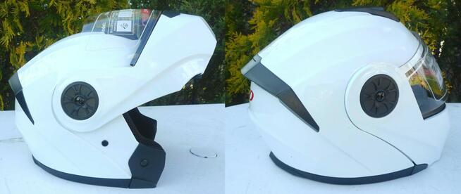 Kask motocyklowy BLD szczękowy rozmiar XL biały połysk blend