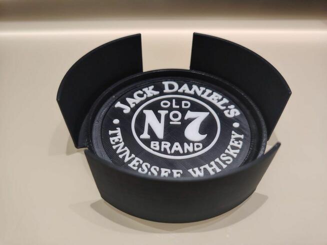 Stylowe Podkładki pod Whisky Jack Daniels z Etui - Zestaw 4