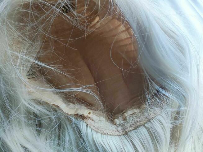 Peruka Jasny Blond Włosy Długie 80cm loki