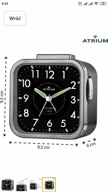 Budzik analogowy Kwarcowy Zegarek zegar dla Seniora czarny