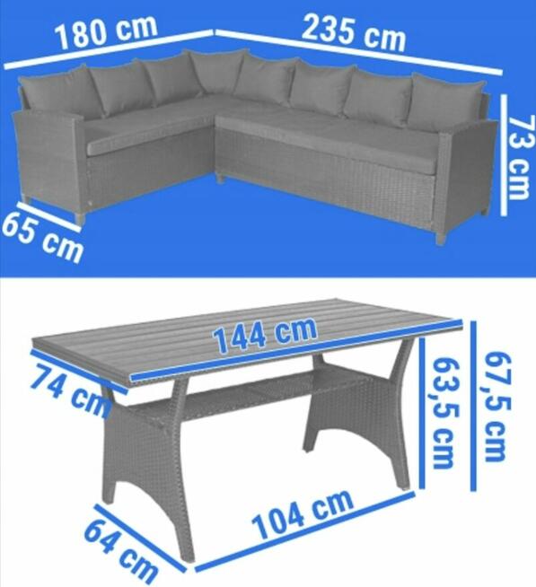 Zestaw Ogrodowy STOCKHOLM Narożnik + Stół Dostawa Gratis