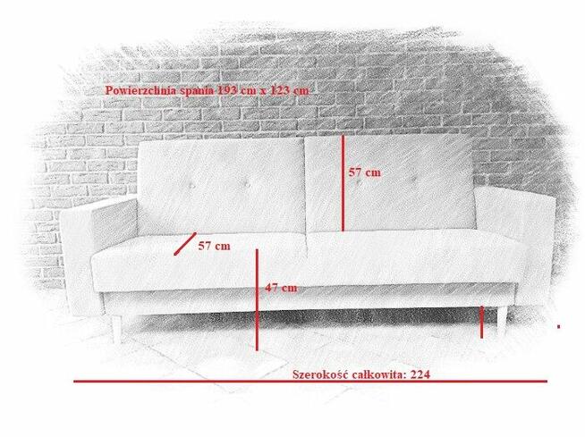 Kanapa rozkładana, wersalka Burgaz w kolorze pudrowy róż