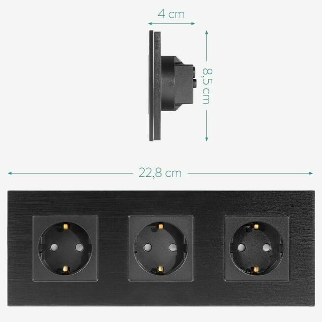 Gniazdo Elektryczne Gniazdko natynkowe aluminiowe Navaris