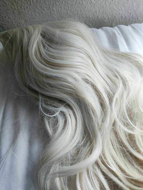 Peruka Jasny Blond Włosy Długie 80cm loki