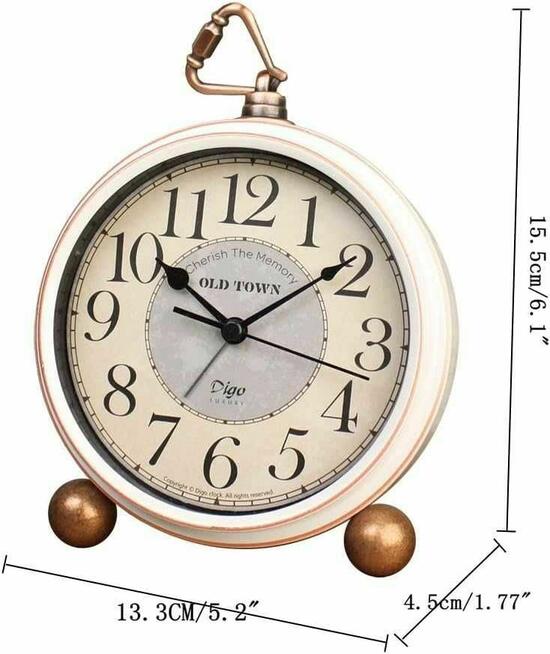 Zegar Budzik Cichy zegarek retro vintage kwarcowy analogowy