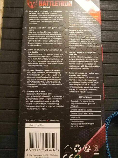 Kabel mikro USB Micro USB Przewód do Pada Playstation 4 PS4