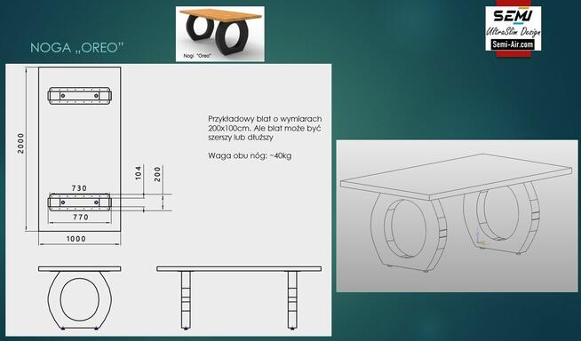 Nogi do stołu 3D pająk blat rama biurka stolik glamour noga