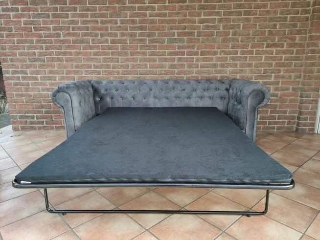 Sofa 3 osobowa pikowana Chesterfield , funkcja spania
