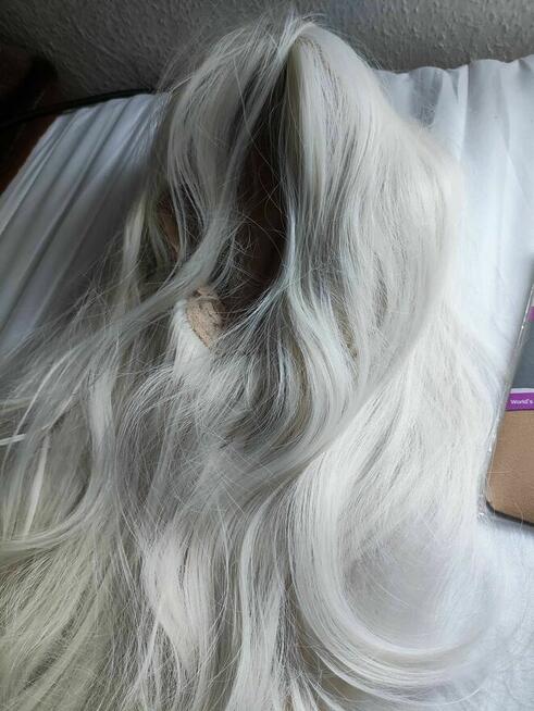Peruka Jasny Blond Włosy Długie 80cm loki