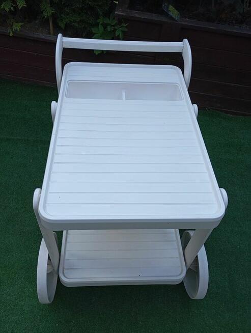 Barek ogrodowy mobilny, wózek, STOLIK na kółkach do grilla