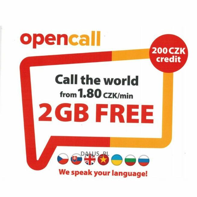 Opencall karta SIM Anonimowa Gotowa 200 koron na start