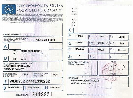 Sprzedam samochód ciężarowy Mercedes - Benz